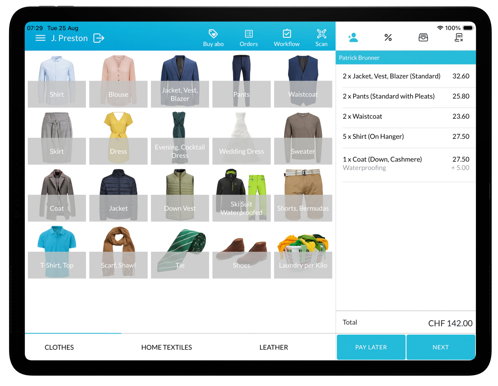 Lagutta POS interface displayed on an iPad